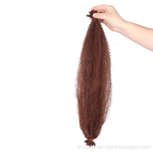 8inch Short Crochet Marley Hair Soft Afro Kinky Twist Crochet Braids Synthetic Braiding Hair Black Brown